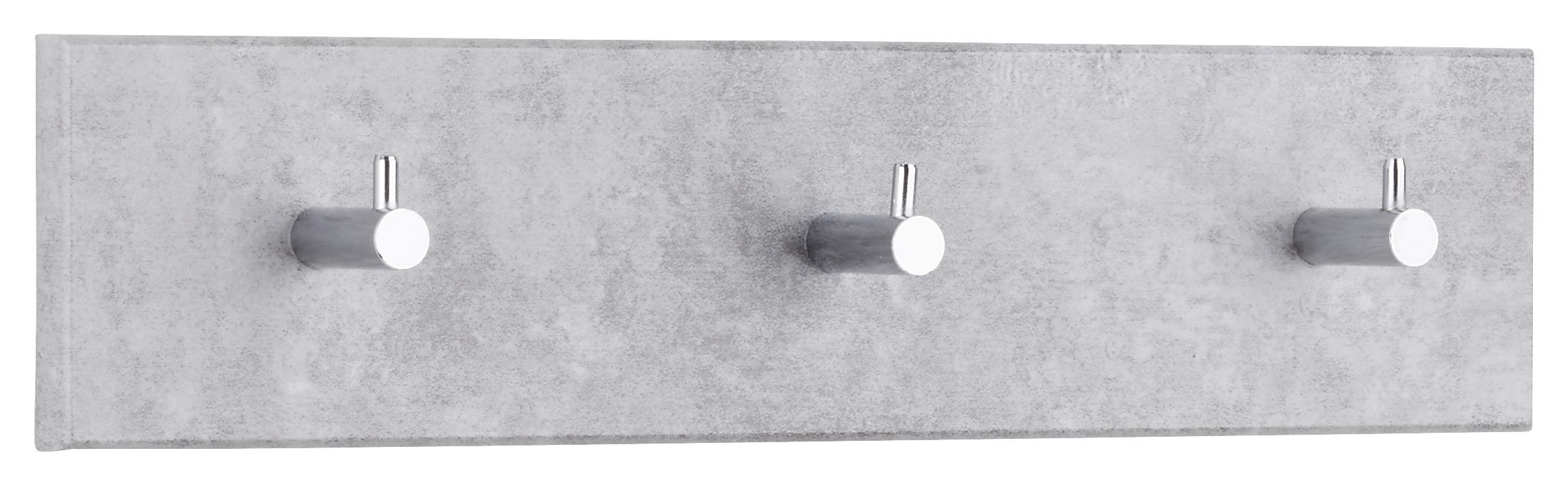 Hakenleiste Grau - Grau, Holzwerkstoff (34/8/5cm) - Mömax