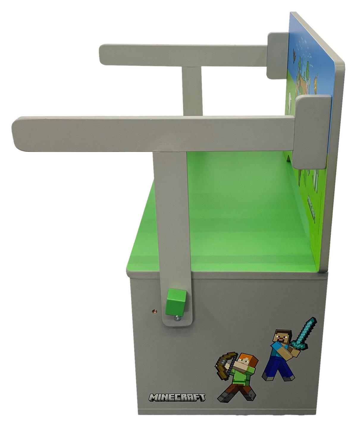 Kindersitzbank Minecraft ca. 66x60x35 cm Grau/Grün/Blau - Multicolor, MODERN, Holzwerkstoff/Textil (65,4/60/35cm) - Minecraft