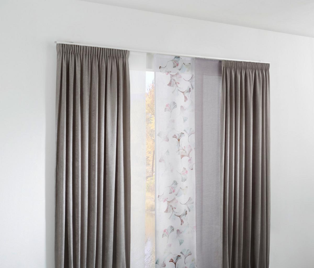 SZYNA DO ZASŁON PANELOWYCH 90000-005 3-CZĘŚCIOWY  ZESTAW - biały, Design, metal (160cm) - Homeware