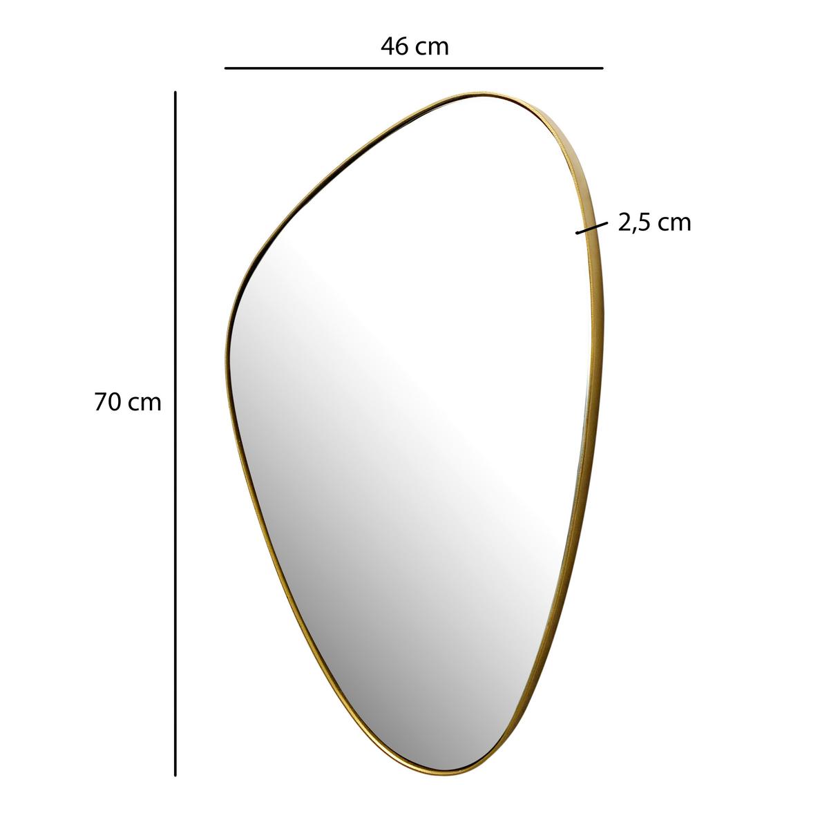 WANDSPIEGEL WL7.111 - Goldfarben, Design, Glas/Metall (46/70/2,5cm) - MID.YOU