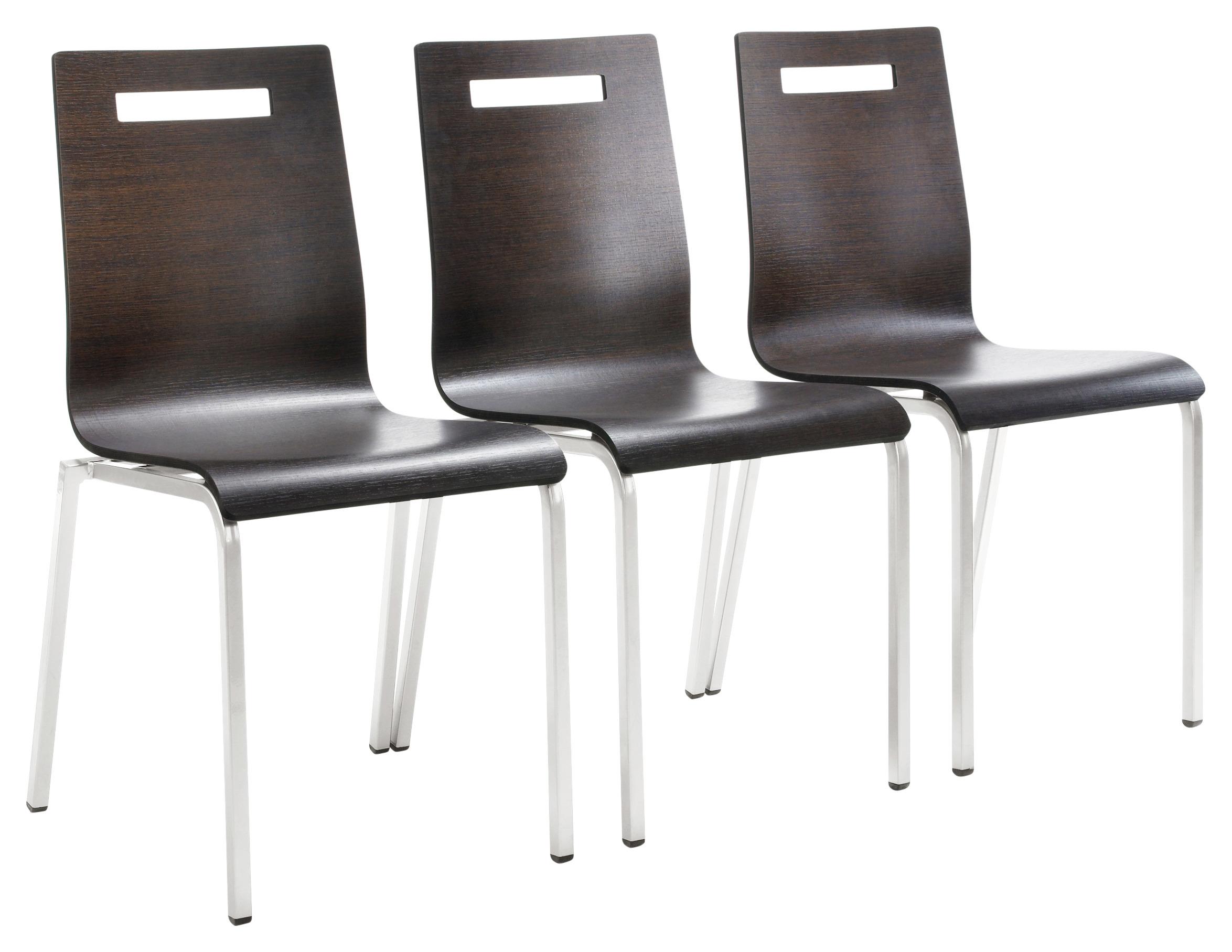 Besucherstuhl "My life", wengefarbe - Wengefarben/Chromfarben, Basics, Holz/Metall (48/87/55cm) - MID.YOU