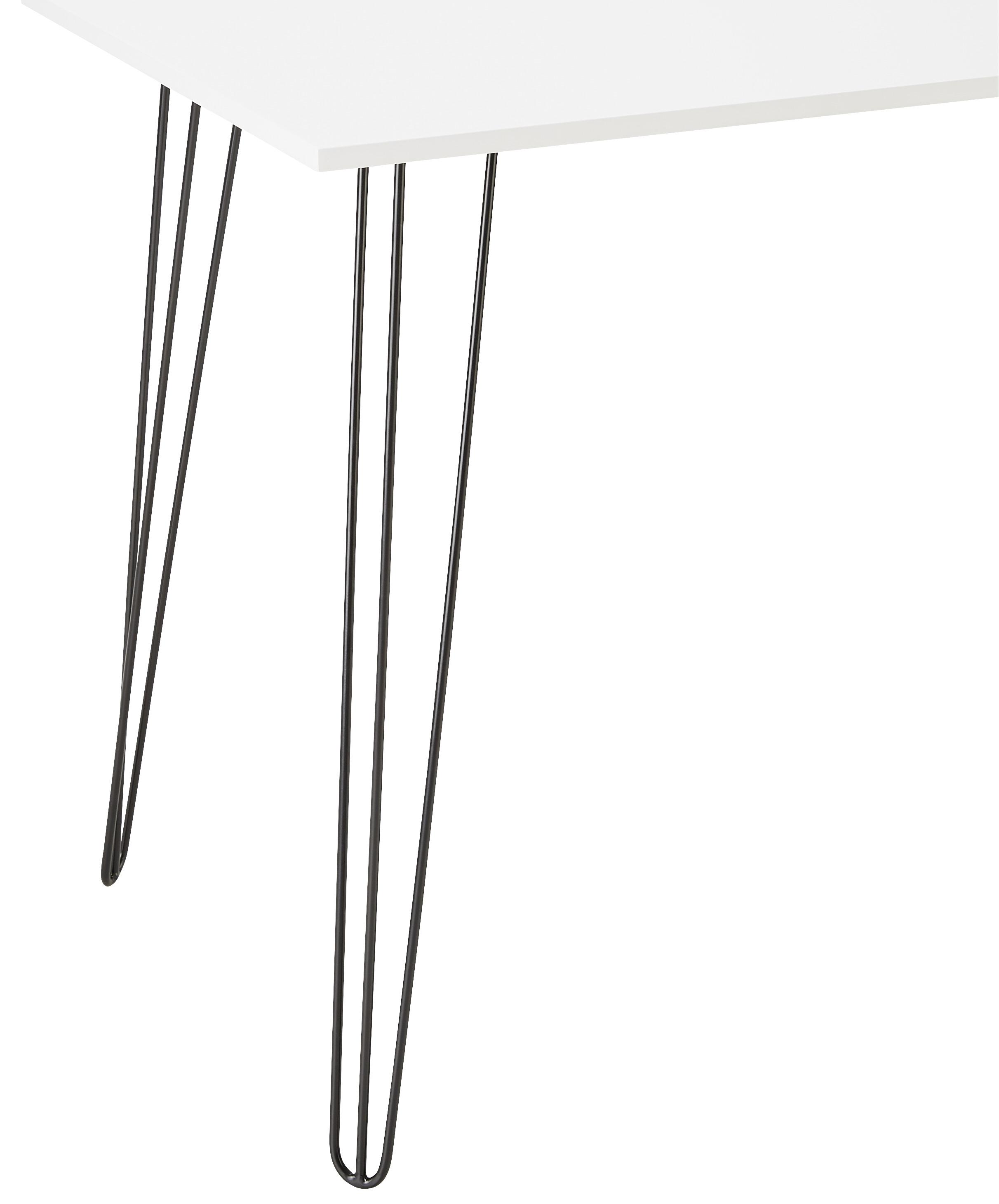 SKRIVBORD MARC - vit/svart, Modern, metall/trä (98/60/75cm) - Bessagi Home
