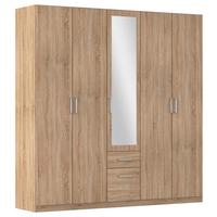Drehtürenschrank Bingen Eichefarben - Eichefarben/Alufarben, MODERN, Holzwerkstoff/Kunststoff (226/229/54cm) - Rauch Möbel