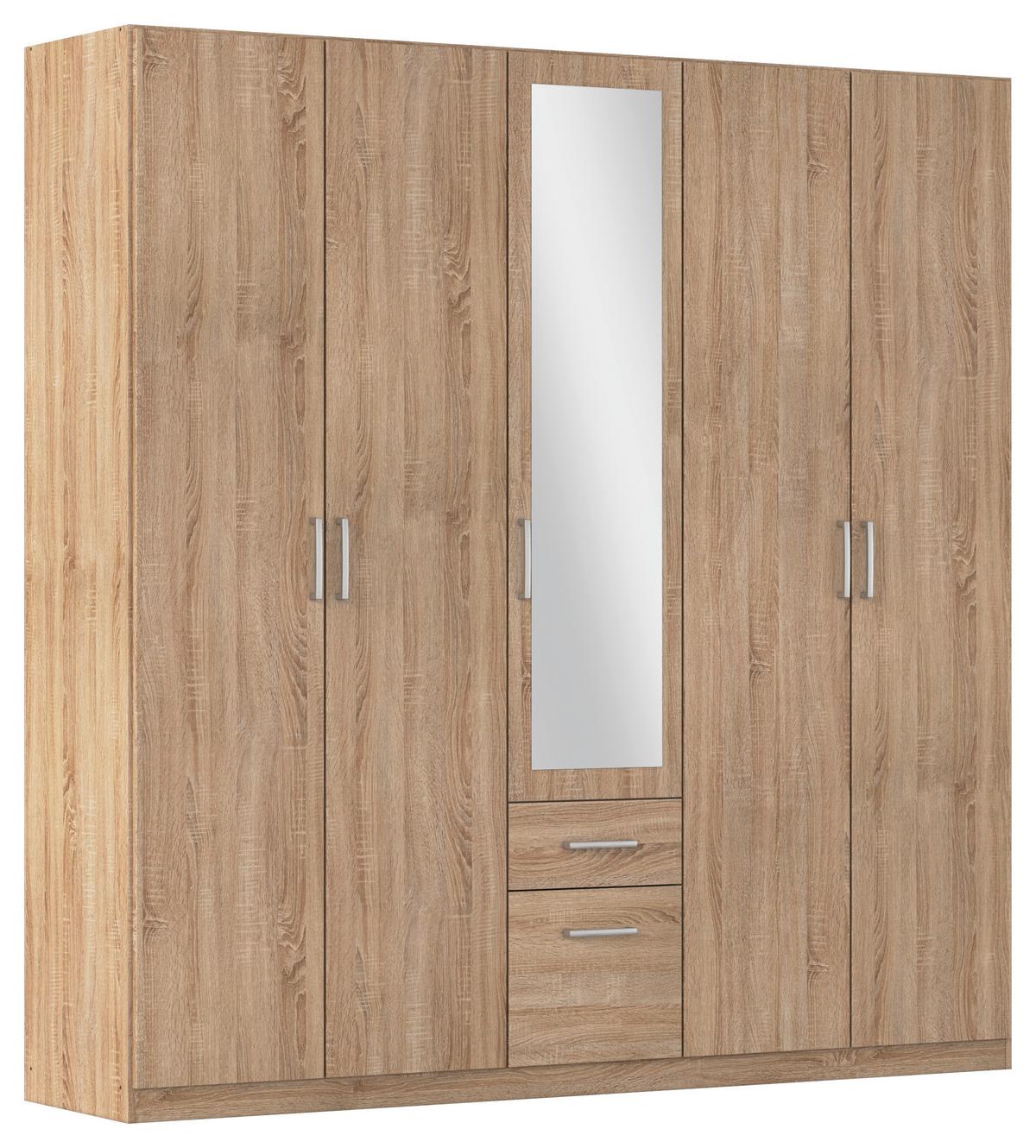 Drehtürenschrank Bingen Eichefarben - Eichefarben/Alufarben, MODERN, Holzwerkstoff/Kunststoff (226/229/54cm) - Rauch Möbel