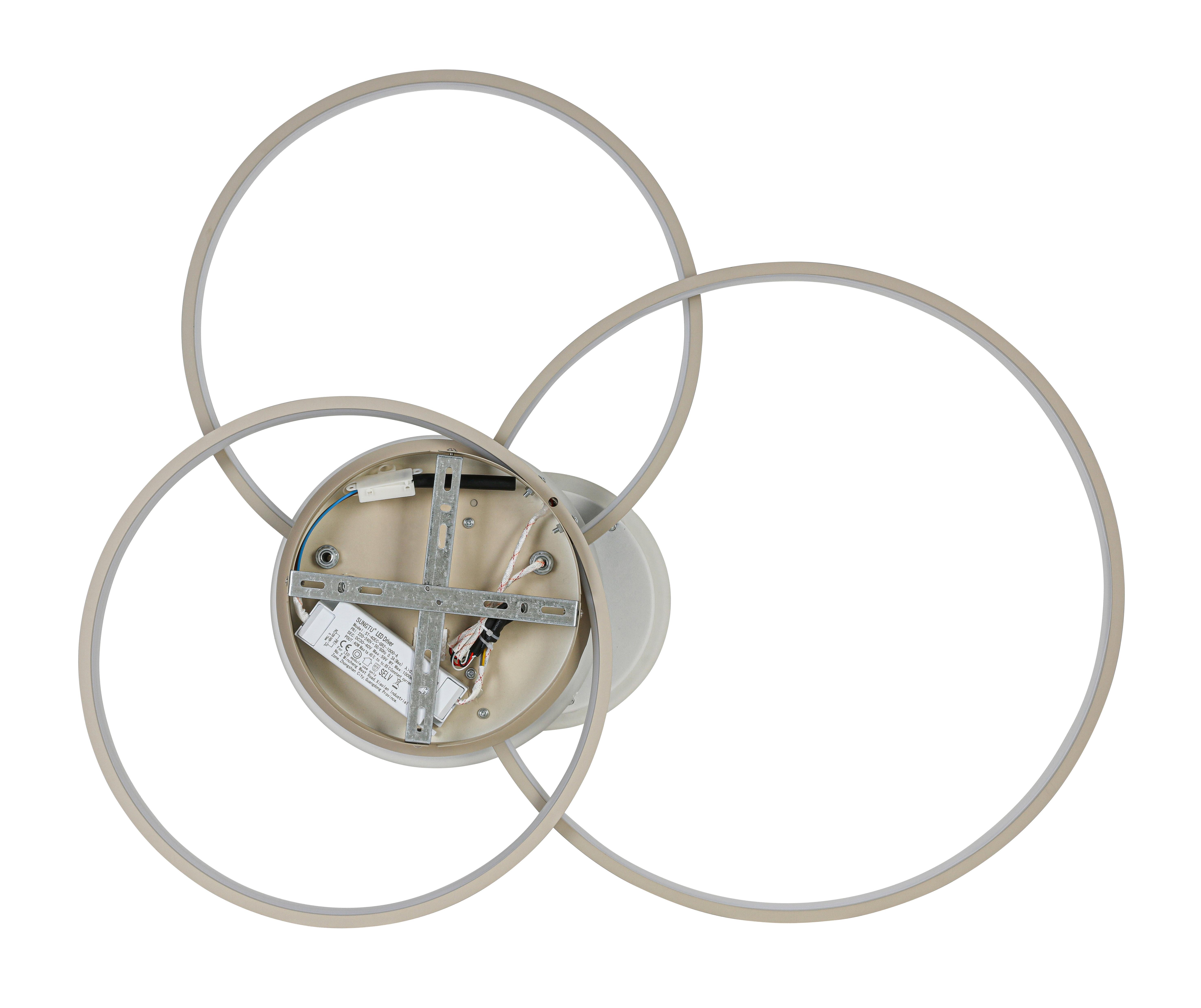 LED-TAKLAMPA SEHR - sandfärgad/champagne, Modern, metall/plast (74/77/11cm) - Mömax