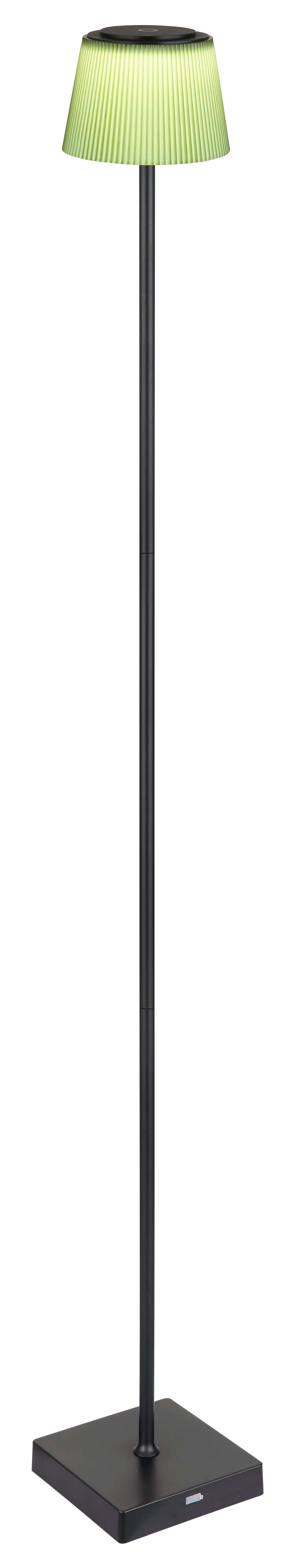 Akku-Stehleuchte Gregoir Schwarz/Dunkelgrün max. 4 Watt - Dunkelgrün/Schwarz, Design, Kunststoff/Metall (14/14/120cm) - Globo