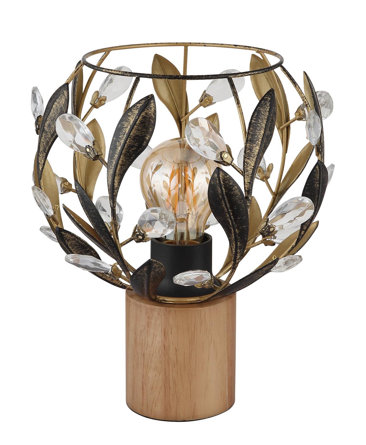 TISCHLEUCHTE 15759T MIKA - Klar/Goldfarben, Basics, Holz/Kunststoff (20/25cm) - Globo