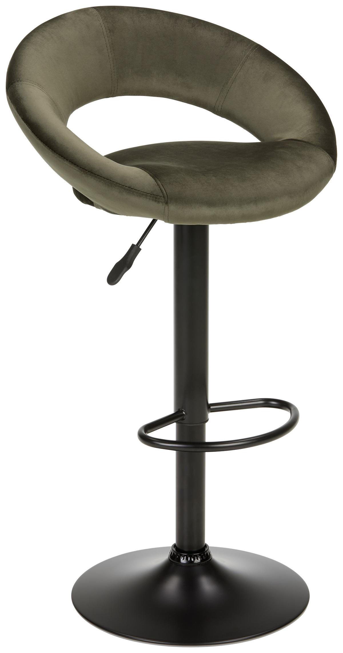 Bárszék Walker 2 - olívazöld/fekete, Modern, textil/fém (56/82-103/50cm) - Best Price