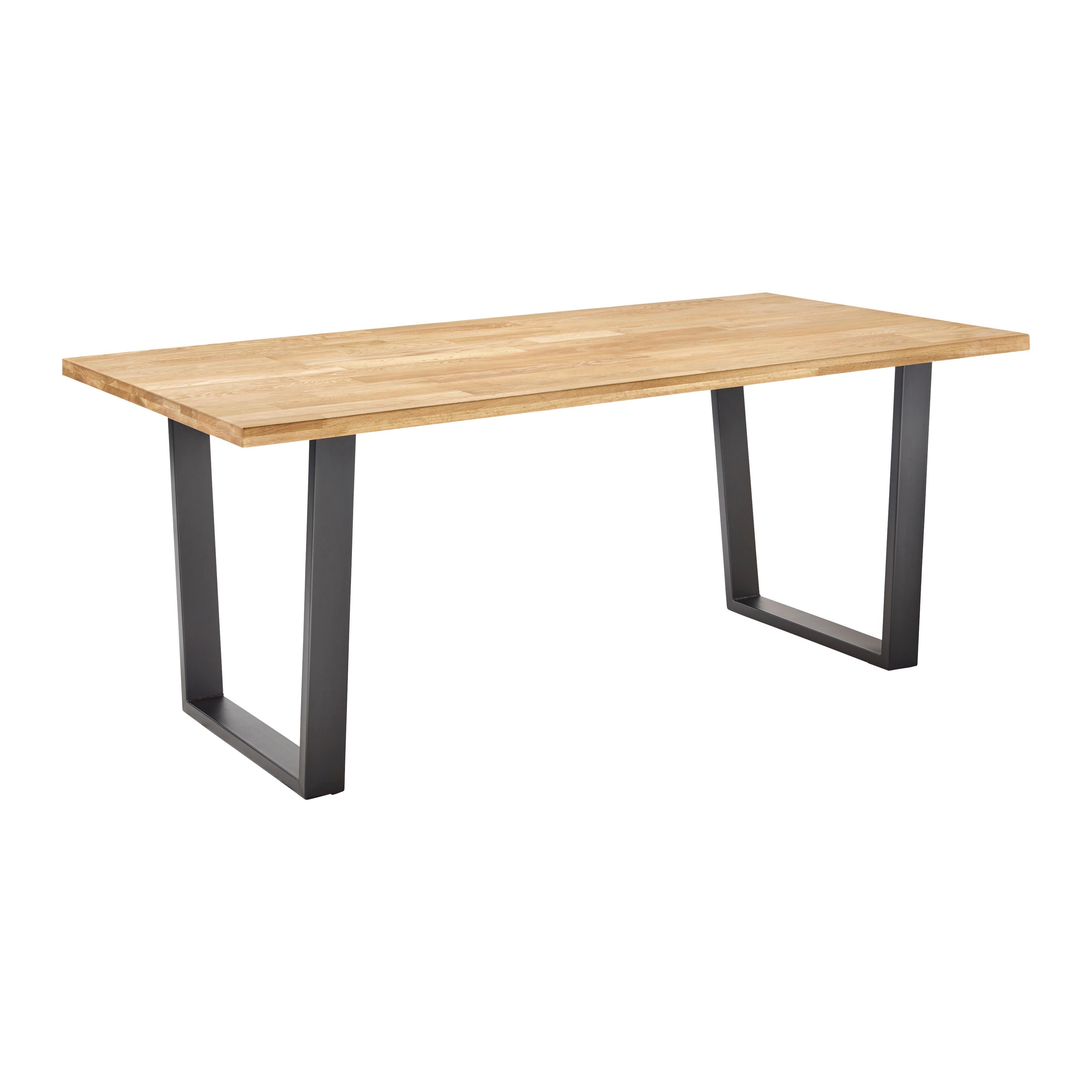 Jedilna Miza Vanina, Barva Hrasta - črna/barve hrasta, Moderno, kovina/les (180/90/76cm) - Bessagi Home