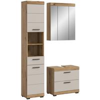 Badezimmer Scout 3-tlg. ca. 134 cm Kaschmir - Kaschmir/Schwarz, MODERN, Glas/Holzwerkstoff (134cm) - MID.YOU