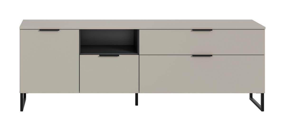 Nizka Omarica Noida, Kašmir, Črna - kašmir/črna, Design, kovina/leseni material (185/64/41cm) - Livetastic