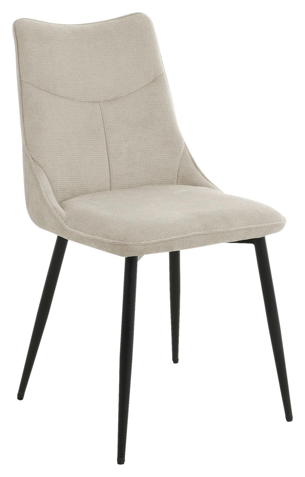 Stuhl-Set CARLO Taupe, Webstoff - Taupe/Schwarz, Design, Textil/Metall (59/88/47cm) - MID.YOU
