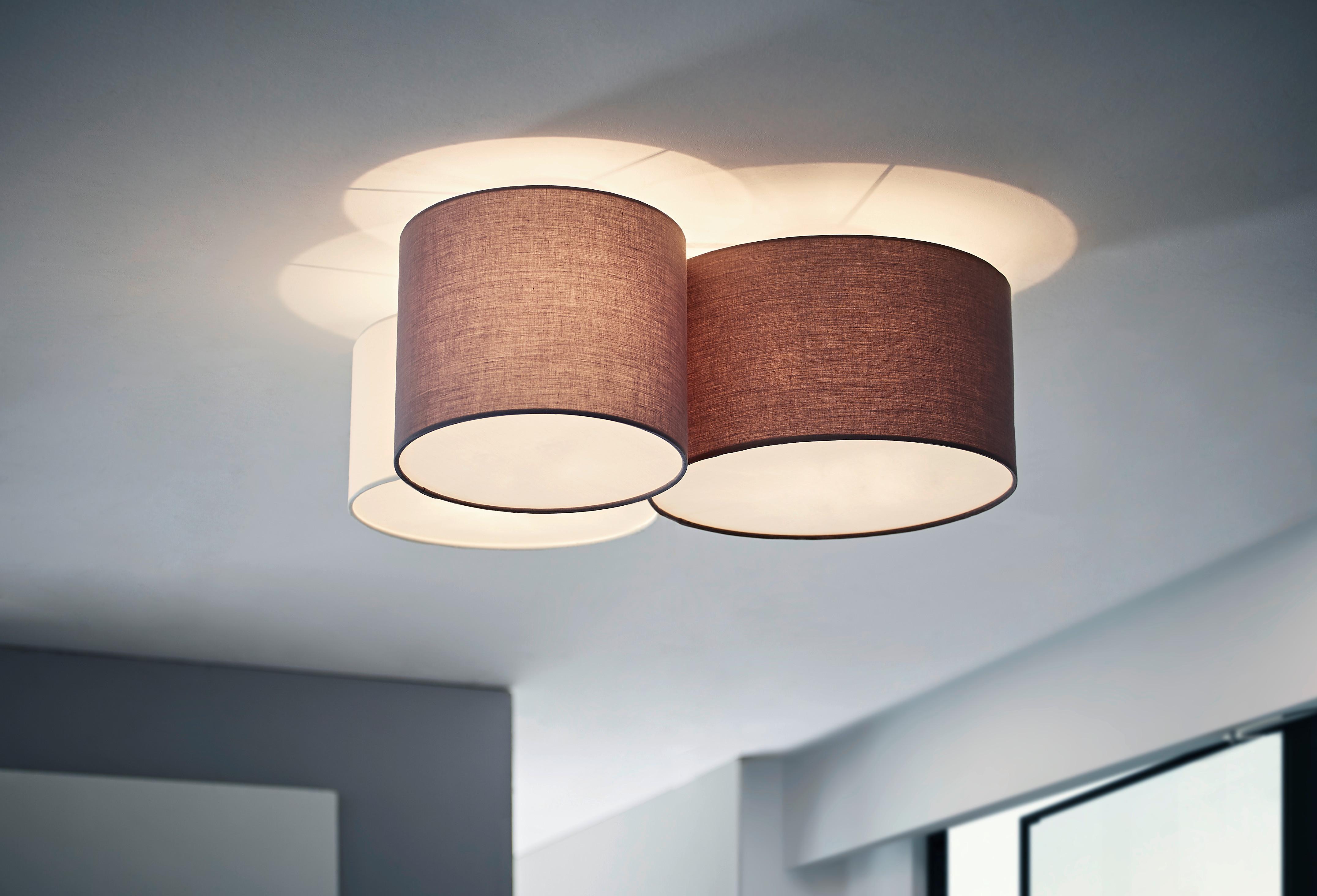 LAMPA SUFITOWA 97479* PASTORE - antracytowy/biały, Konventionell, metal/tkanina (61/49,5/25,5cm) - Eglo