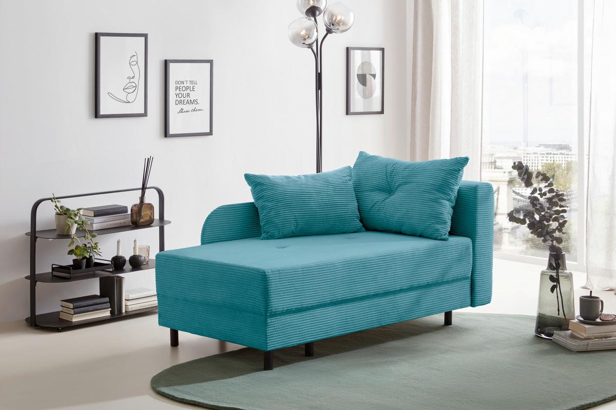 Liege Nova Petrol - Petrol/Schwarz, MODERN, Holz/Textil (145/62/85cm) - Mömax