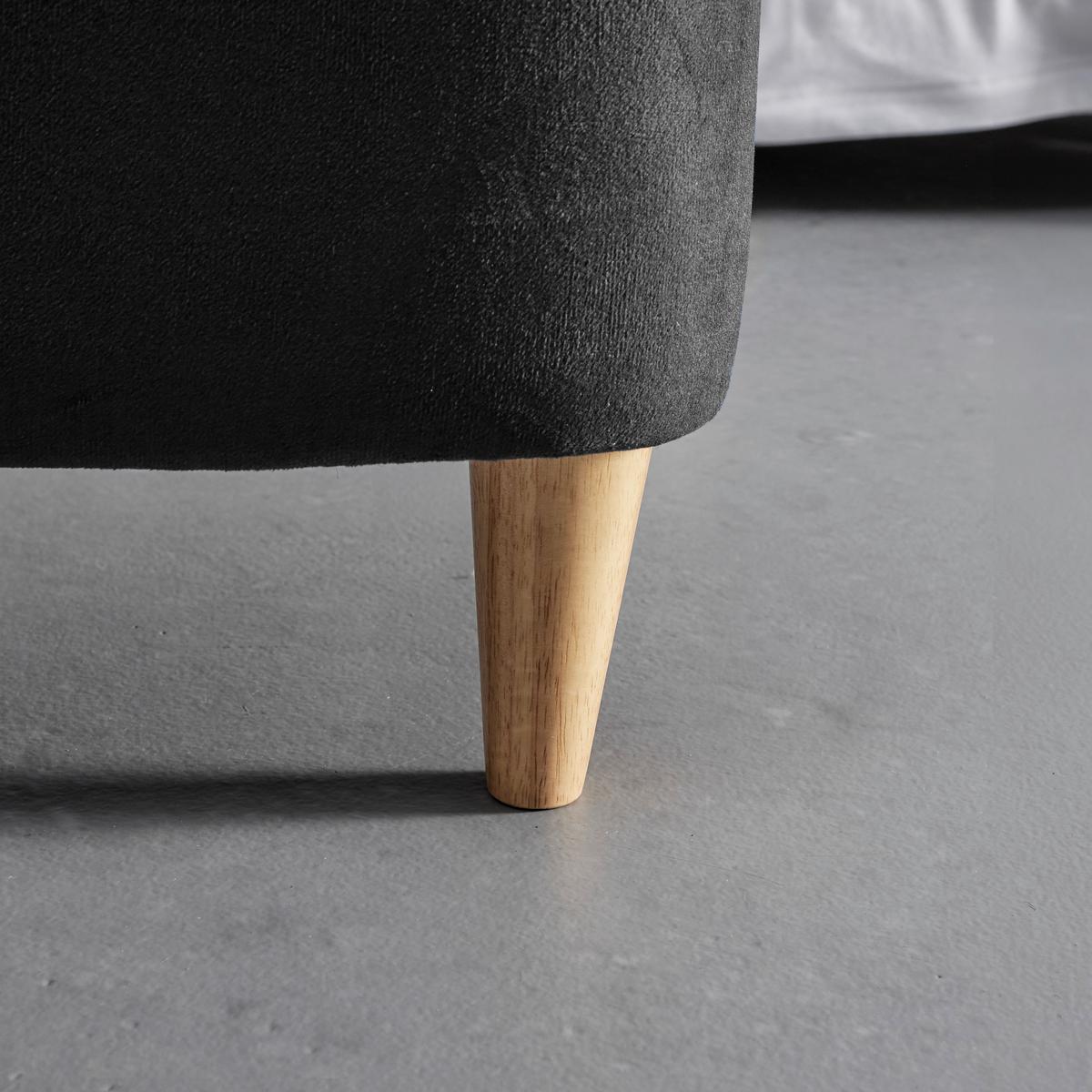 ŁAWKA DO ŁÓŻKA ELLA - kolor naturalny/ciemnoszary, Modern, drewno/tkanina (124/48/43cm) - Bessagi Home