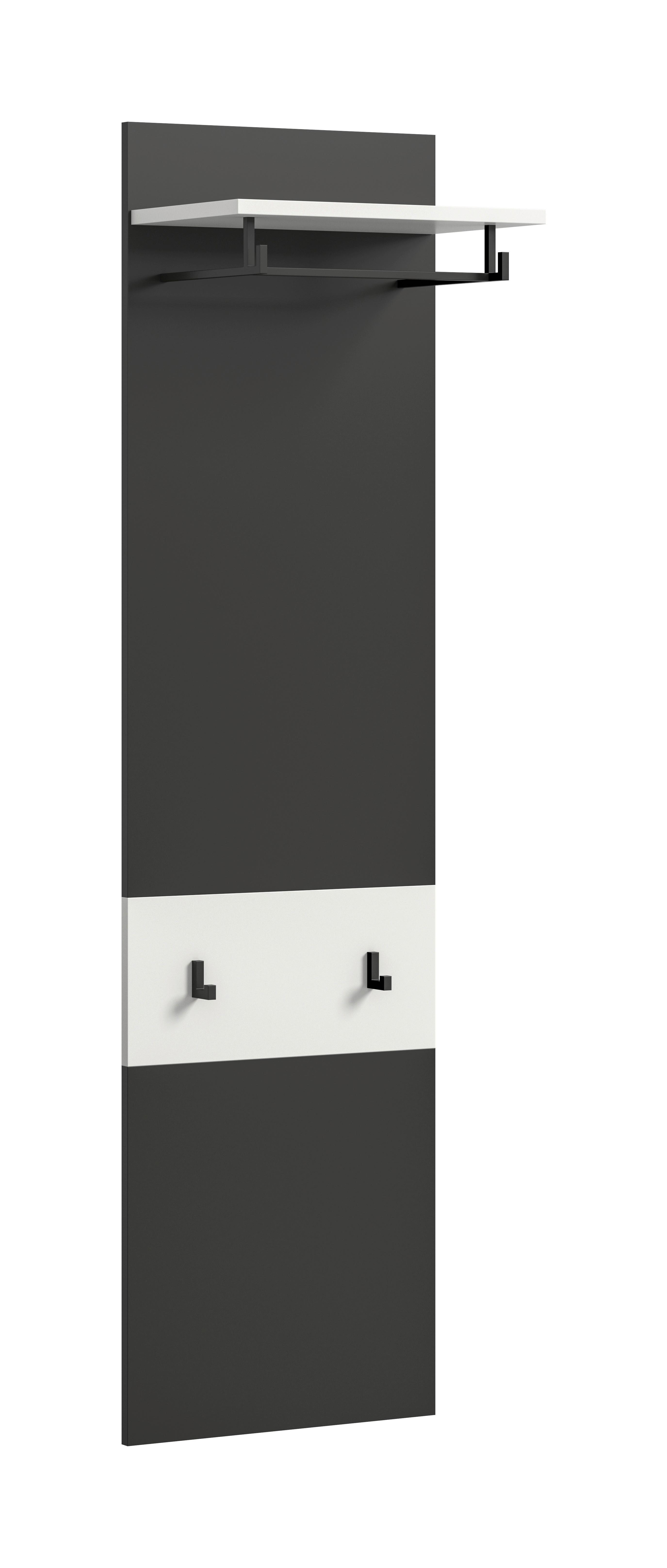 Garderobni Panel Canu, Bela, Siva - siva/bela, Design, leseni material (45/165/29cm) - Livetastic