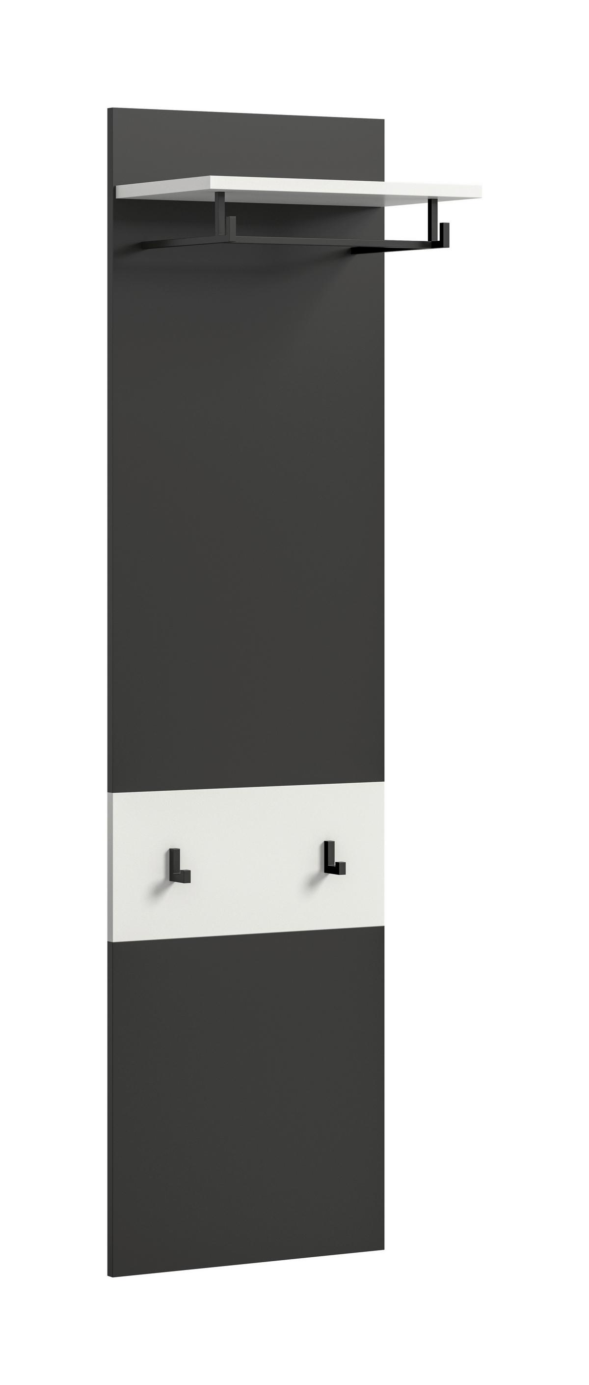 Garderobni Panel Canu, Bela, Siva - siva/bela, Design, leseni material (45/165/29cm) - Livetastic