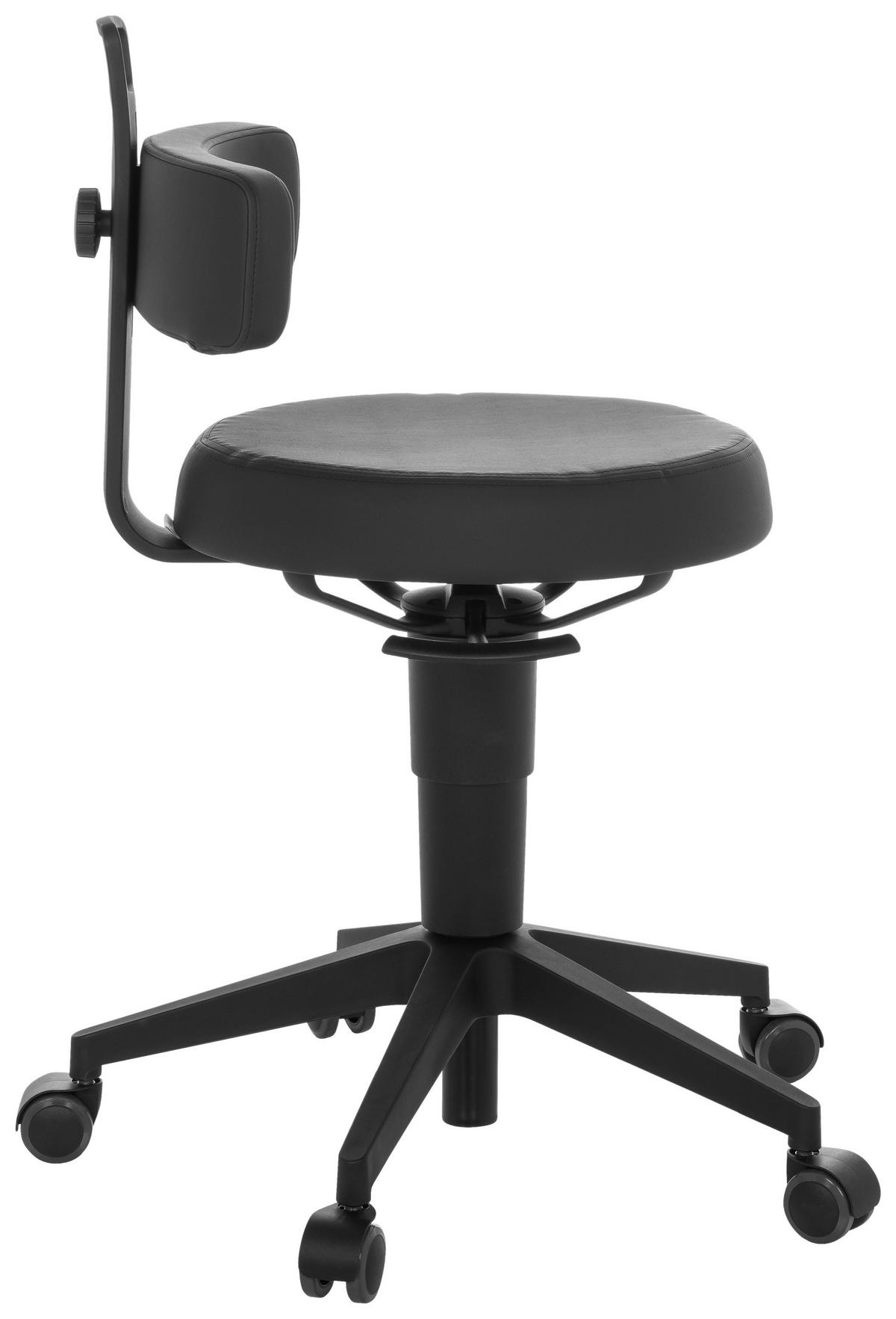 Pisarniški Stolček Top Work Flex Pu, Črna - črna, Basics, umetna masa/usnje (40/74-86/46cm) - MID.YOU