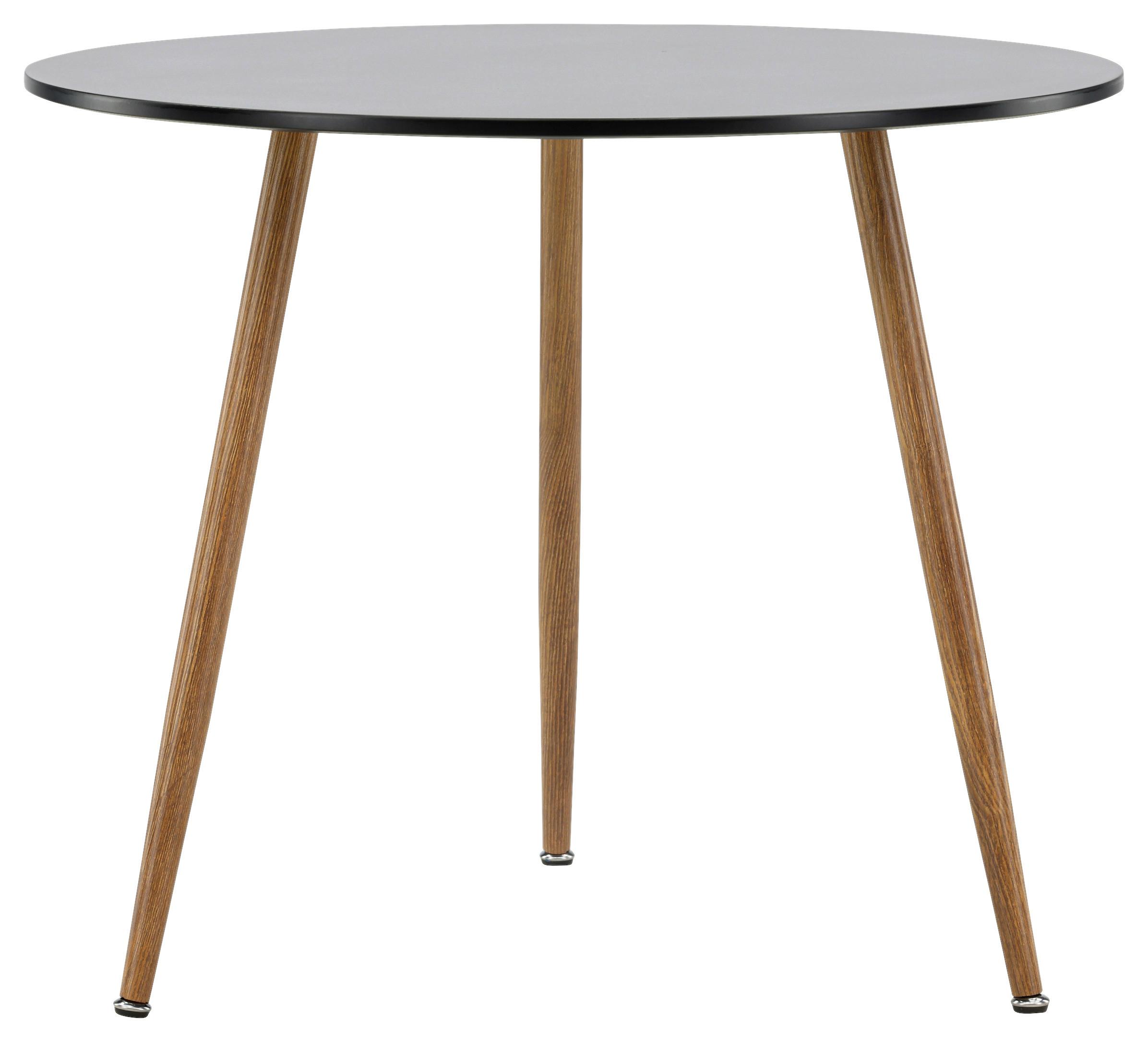 Esstisch Polar Ø ca. 90 cm - Hellbraun/Schwarz, Design, Holzwerkstoff/Metall (90/90/75cm) - Livetastic