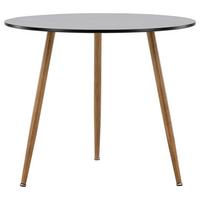 Esstisch Polar Ø ca. 90 cm - Hellbraun/Schwarz, Design, Holzwerkstoff/Metall (90/90/75cm) - Livetastic