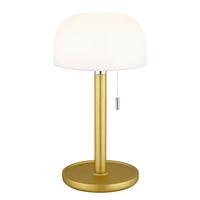 Stolna Punjiva Svjetiljka Norman - bijela/boje mjeda, Konvencionalno, drvo/plastika (15/28cm) - Globo