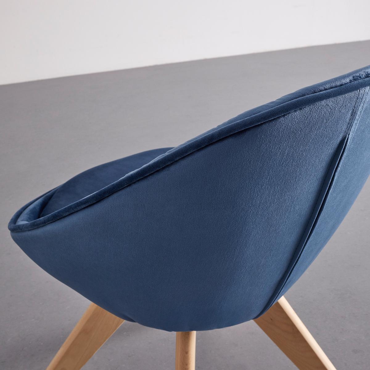 KRZESŁO DARIA - kolor bukowy/niebieski, Modern, metal/drewno (57/80,5/59cm) - Bessagi Home