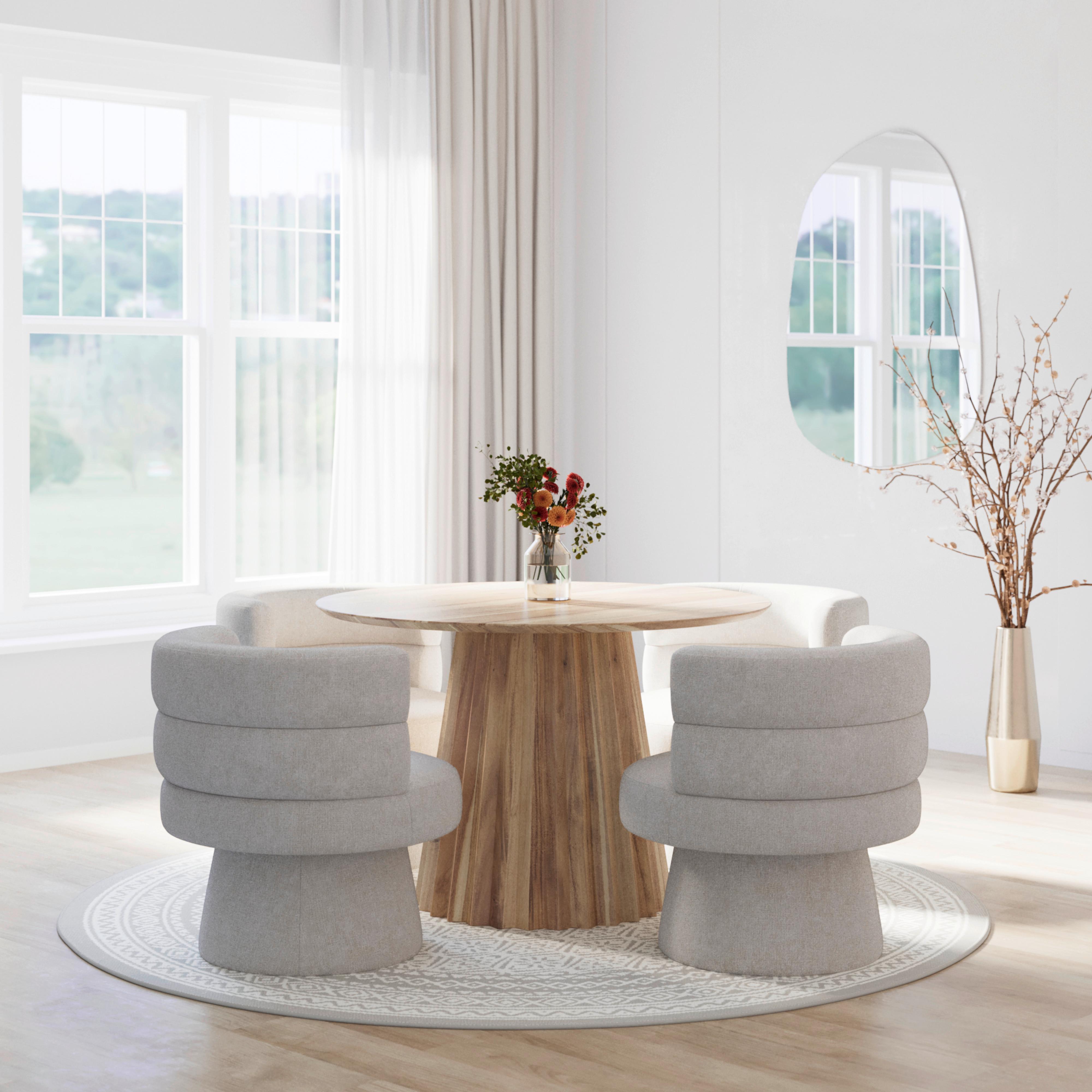 Stuhl Julina Creme Chenille Gepolstert - Creme, MODERN, Holz/Textil (71/74/72cm) - Bessagi Home