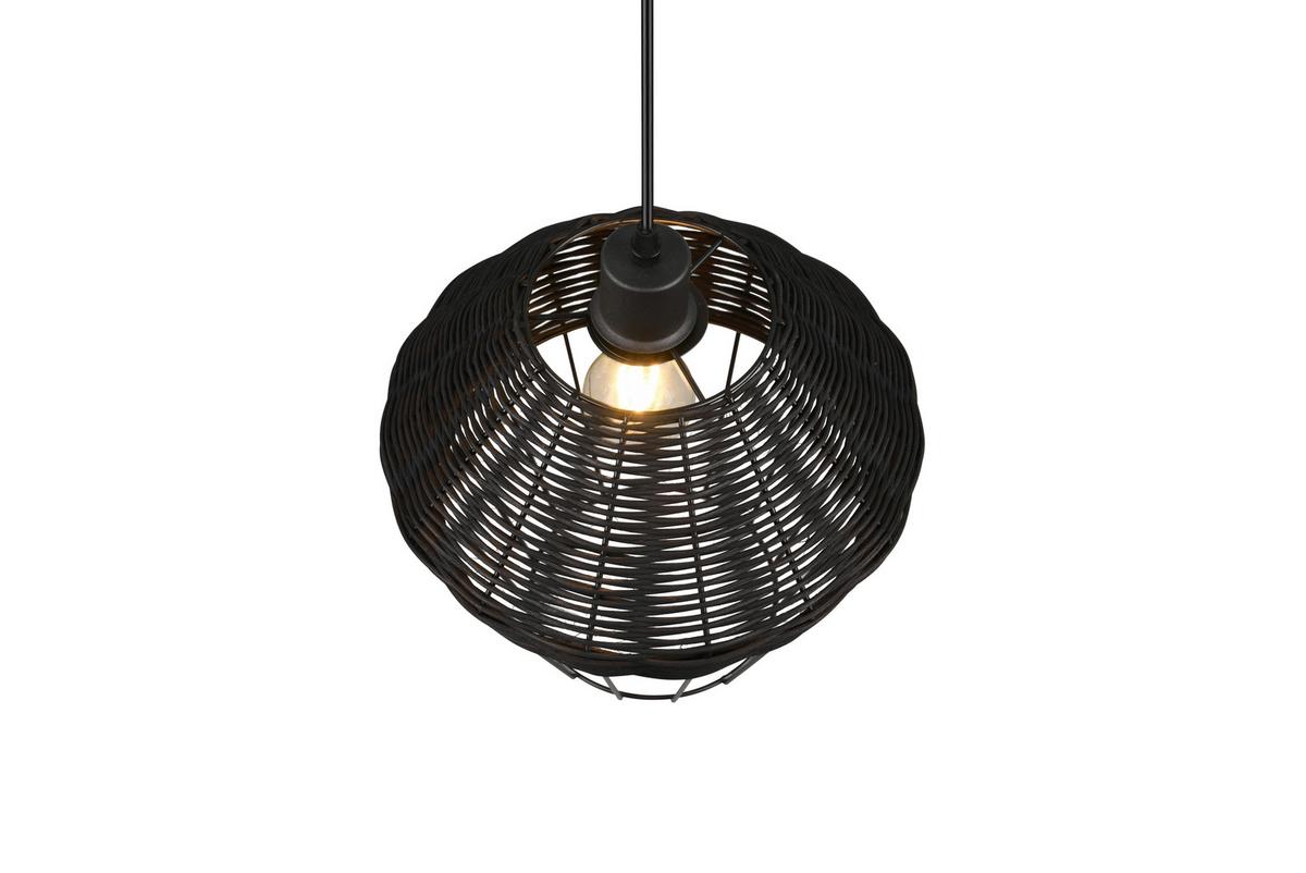 Pendelleuchte Borka Schwarz max. 40 Watt - Schwarz, ROMANTIK / LANDHAUS, Holz/Metall (30/150cm)