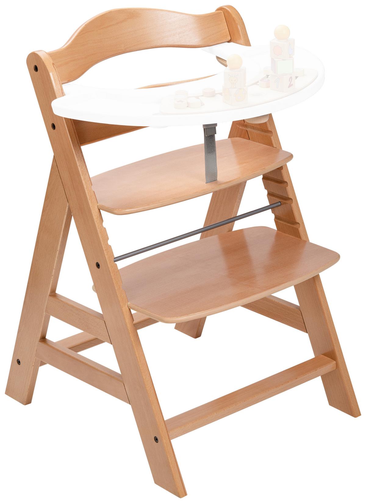WYSOKIE KRZESŁO 661079 ALPHA+ - kolor naturalny, Basics, drewno (56/80/48cm) - Hauck