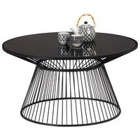 Dohányzóasztal Kerek Fekete Raven - fekete, Modern, üveg/fém (80/42cm) - Mömax