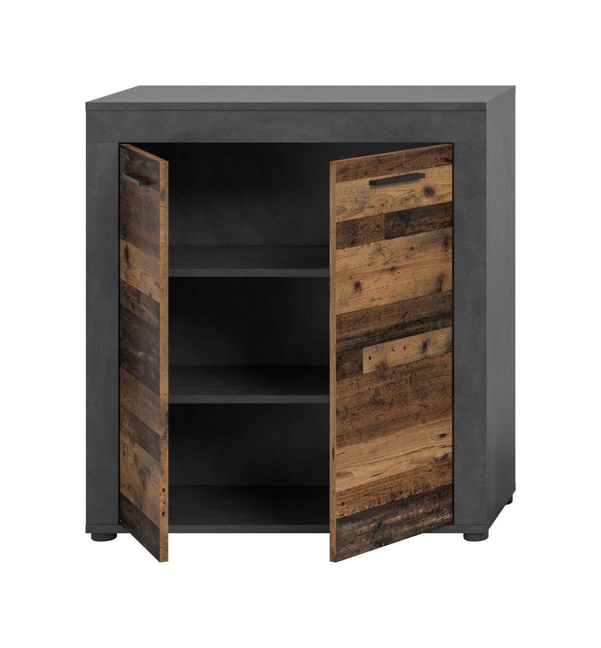 Komoda Jam - srebrne boje/prirodne boje, Design, drvni materijal/plastika (80/88/35cm) - Modern Living