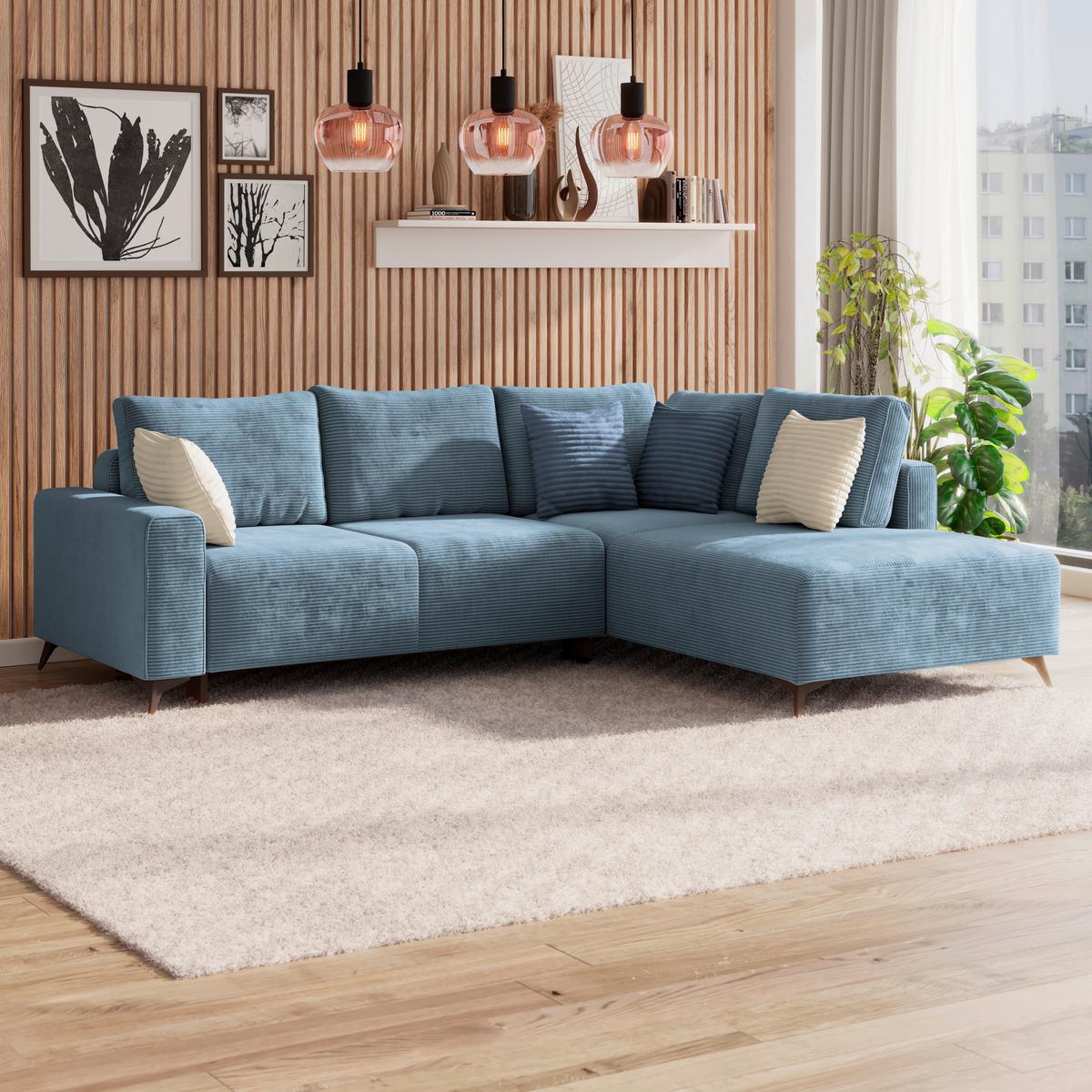 Coltar VIKTOR - albastru, Modern, textil (270/212cm)