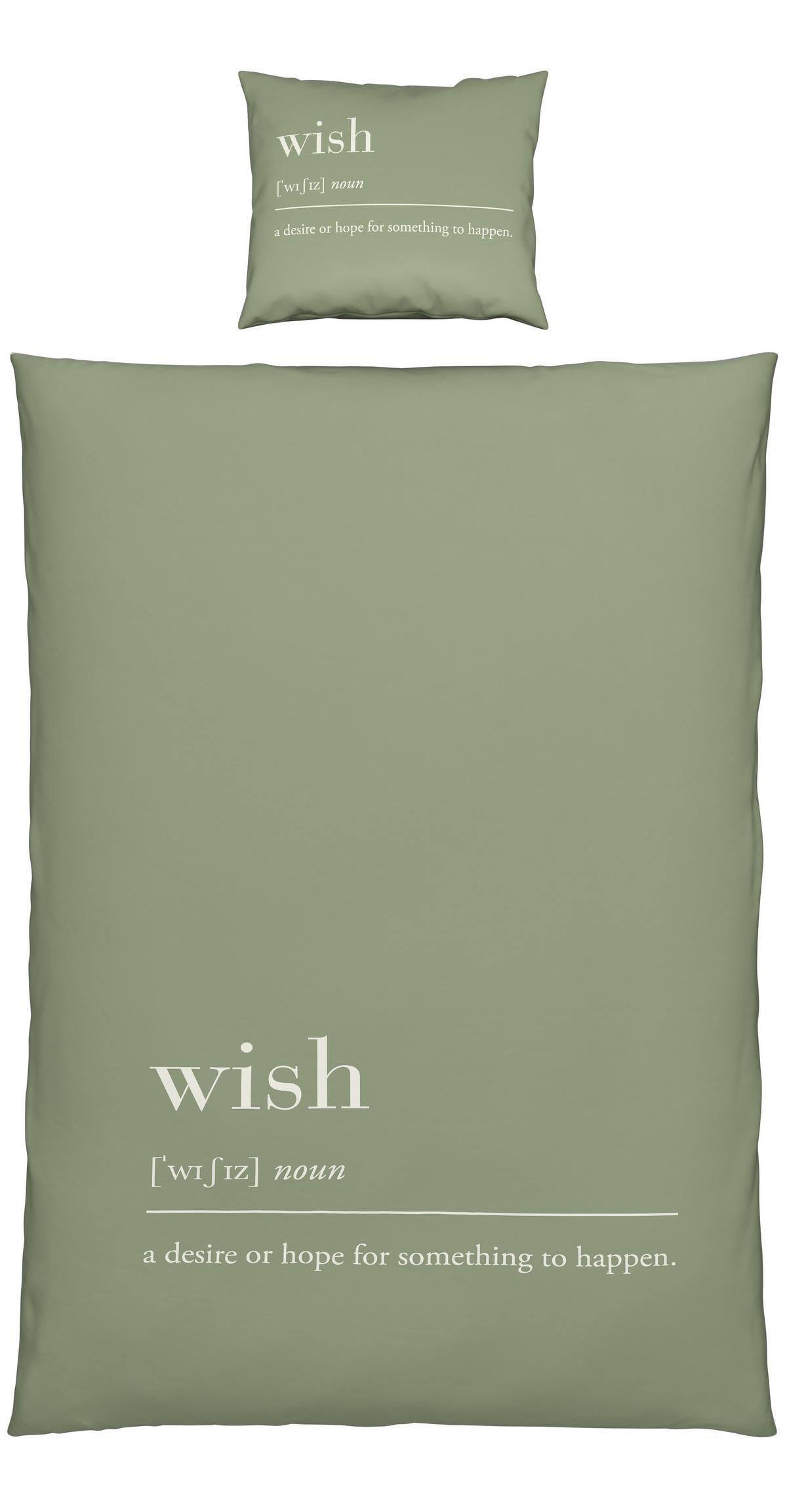 Bettwäsche Wish ca. 160x210cm - Olivgrün, Modern, Textil (160/210cm) - Modern Living