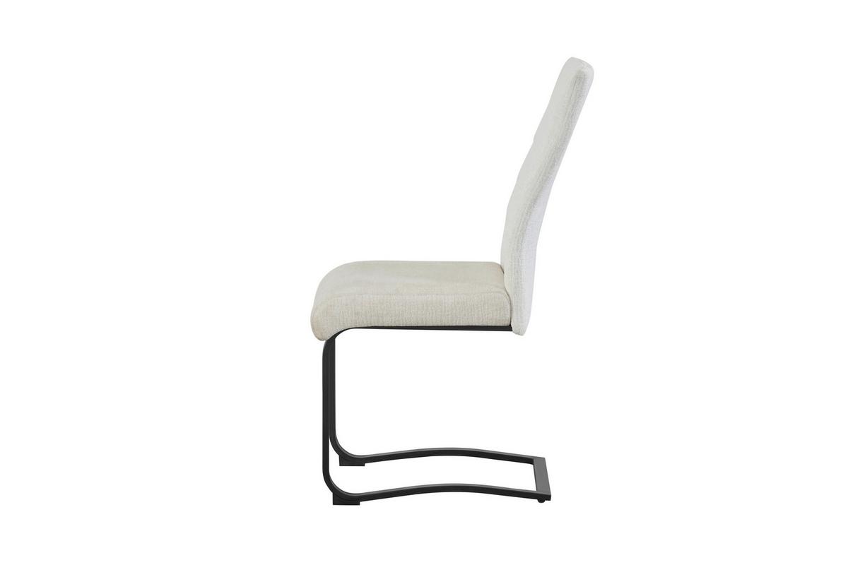 Set Nihajnih Stolov Leni, Krem Barva, 2 Kos - črna/krem barve, Moderno, kovina/tekstil (43/98/59cm) - MID.YOU