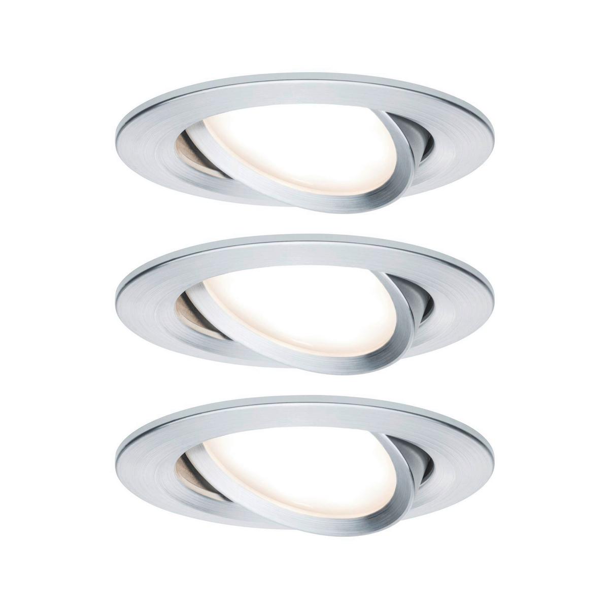 LED-Deckenleuchte Nova max. 3x 6,5 Watt, 3-teilig - Alufarben, Basics, Metall (8,4cm) - Paulmann
