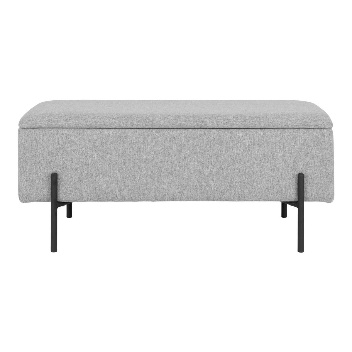 Truhenbank Watford Hellgrau - Hellgrau/Schwarz, Design, Textil/Metall (95/43/36,5cm) - MID.YOU