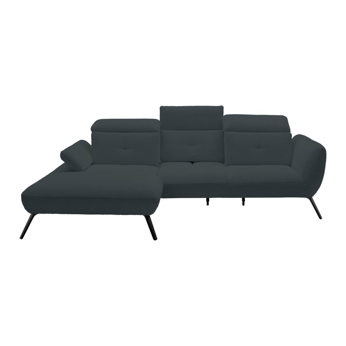 Wohnlandschaft Seattle Schwarz - Schwarz/Weiß, MODERN, Holzwerkstoff/Textil (196/301cm) - Premium Living