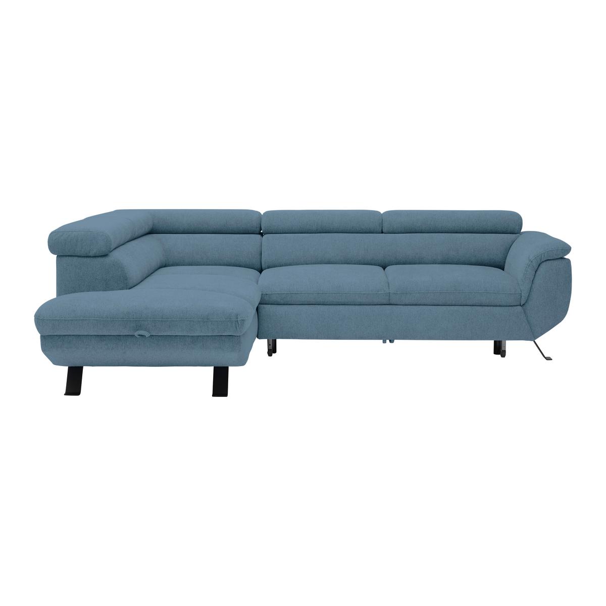 Kutna Garnitura Raven - tamno plava/crna, Moderno, tekstil/metal (96/76-92/257cm) - Modern Living