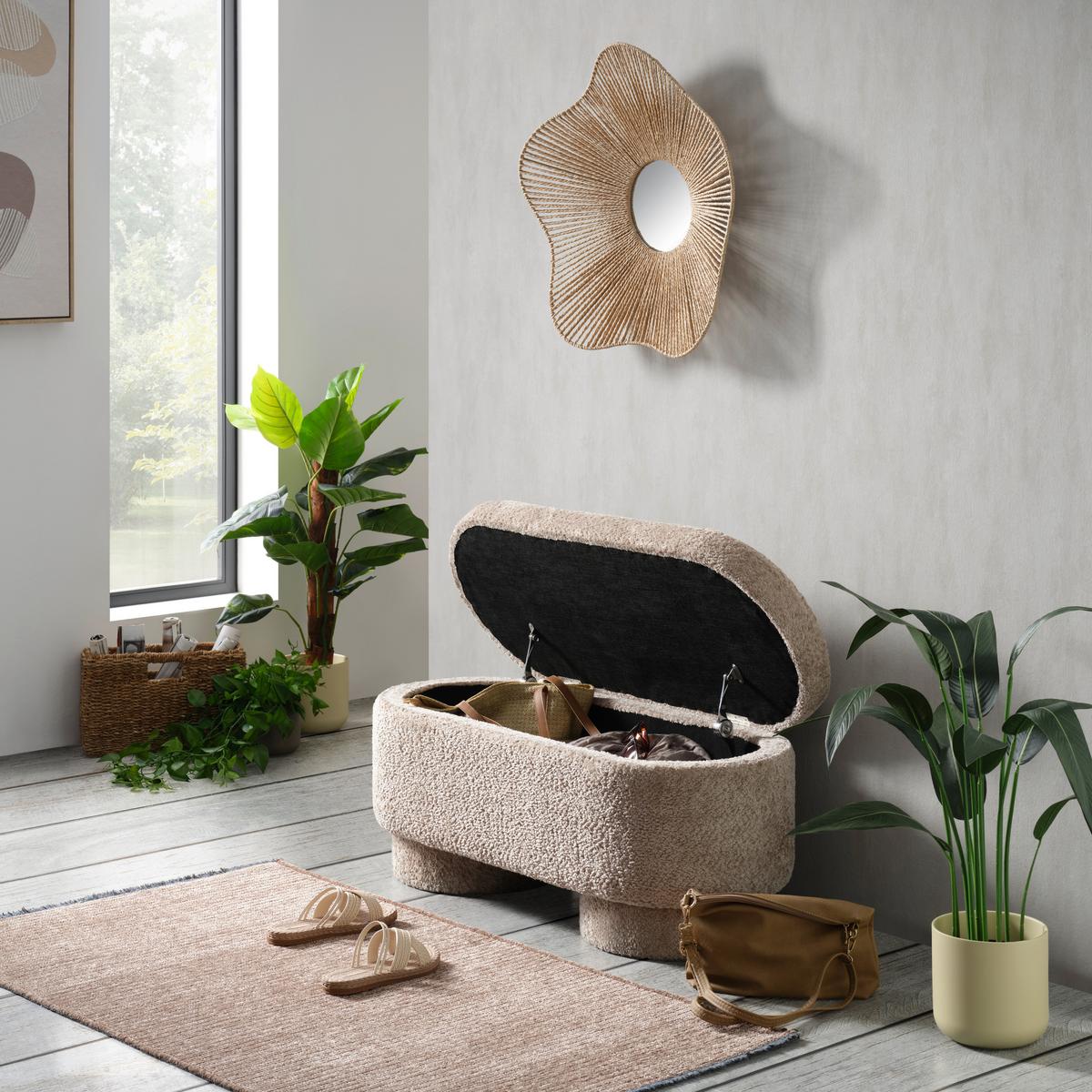 Sitzbank Marilyn Taupe mit Stauraum - Taupe, MODERN, Holzwerkstoff/Textil (100/43/42cm) - Premium Living