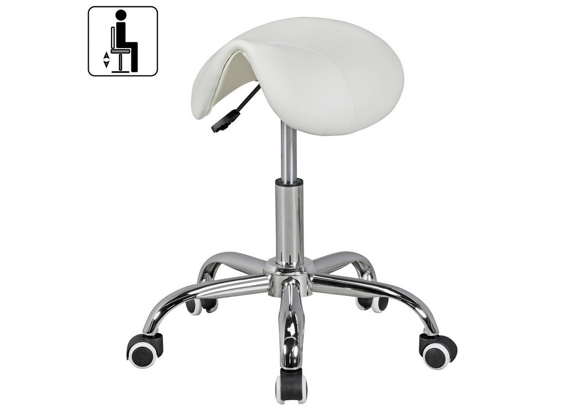 Vrtljivi Stolček Curve - bela/barve aluminija, Moderno, tekstil (60/48/60cm) - MID.YOU