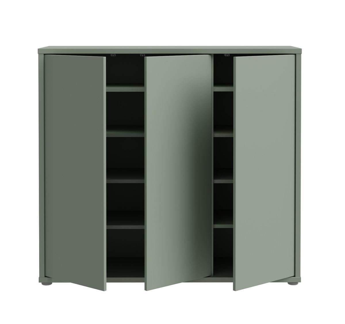 SZAFKA NA BUTY ALICE SPRINGS - szałwiowy/szary, Modern, materiał drewnopochodny/tworzywo sztuczne (109,2/99,1/34,9cm) - Xora