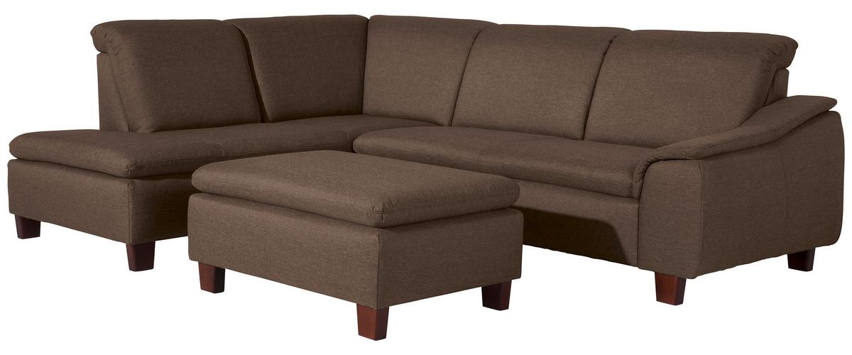 ECKSOFA AARON - Nussbaumfarben/Sahara, Design, Holz/Textil (187/247cm) - Max Winzer