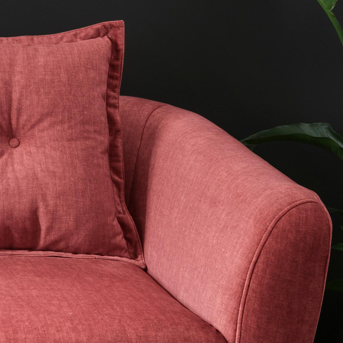 2,5-Sitzer-Sofa Baggio Koralle Velours - Koralle/Buchefarben, MODERN, Holz/Textil (196/94/103cm) - Livetastic