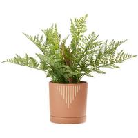 Ghiveci decorativ Line - teracotă/nisipiu, ceramică (13,6/13,9cm) - Modern Living