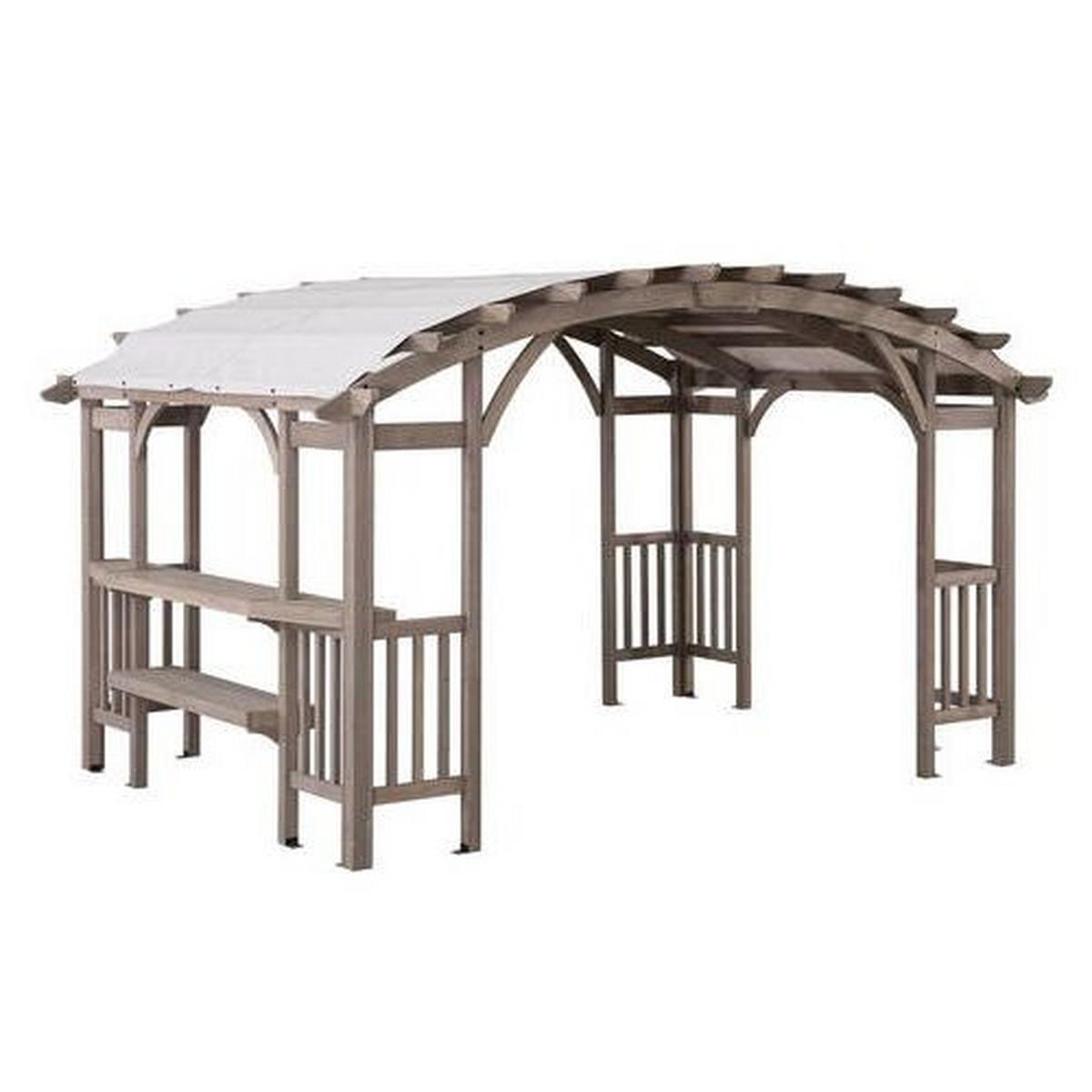 Pavillon Naturfarben/Hellgrau - Hellgrau, Basics, Textil (427/250/305cm)