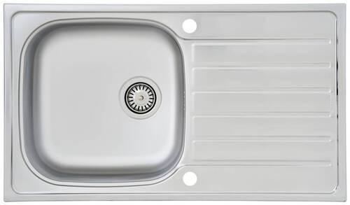 Spüle Edelstahl ca. 86x50 cm - Edelstahlfarben, Trend, Metall (86/17,5/50cm) - Respekta