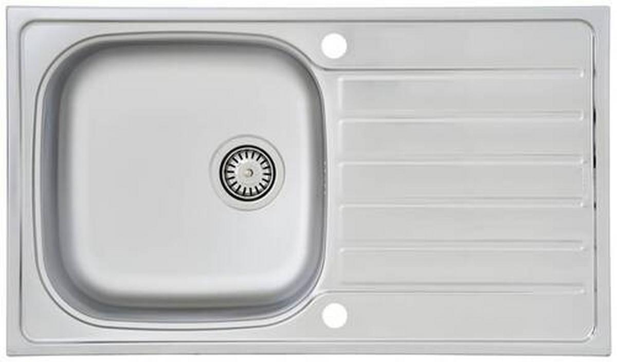 Spüle Edelstahl ca. 86x50 cm - Edelstahlfarben, Trend, Metall (86/17,5/50cm) - Respekta