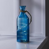 Dekoflasche Sandro mit Led Ø/h ca. 10/28,5 cm - Blau, MODERN, Glas (10/28,5cm) - Mömax modern living