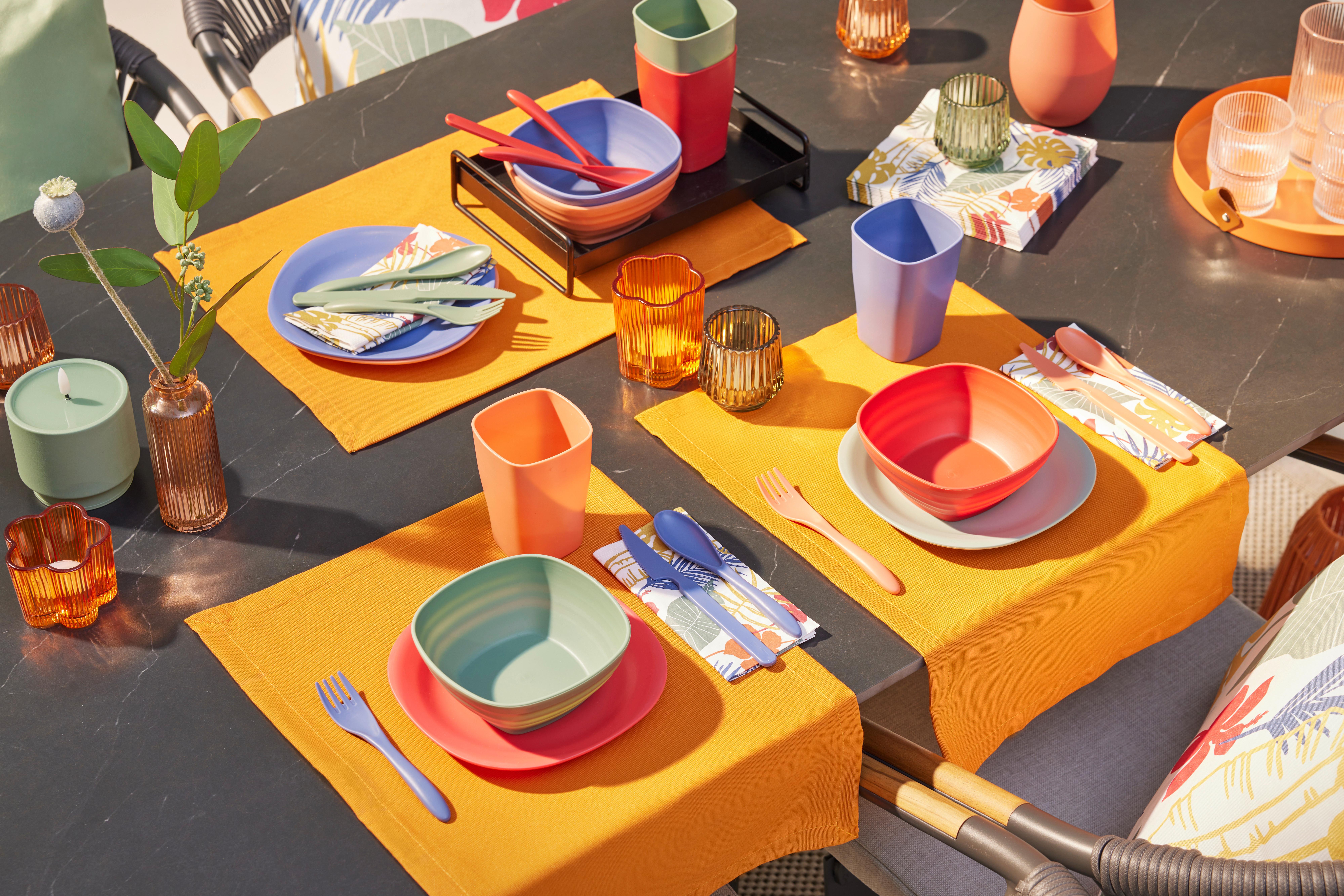 Tischset Steffi in Orange ca. 33x45cm, 2er-Set - Orange, Textil (33/45cm) - Mary's