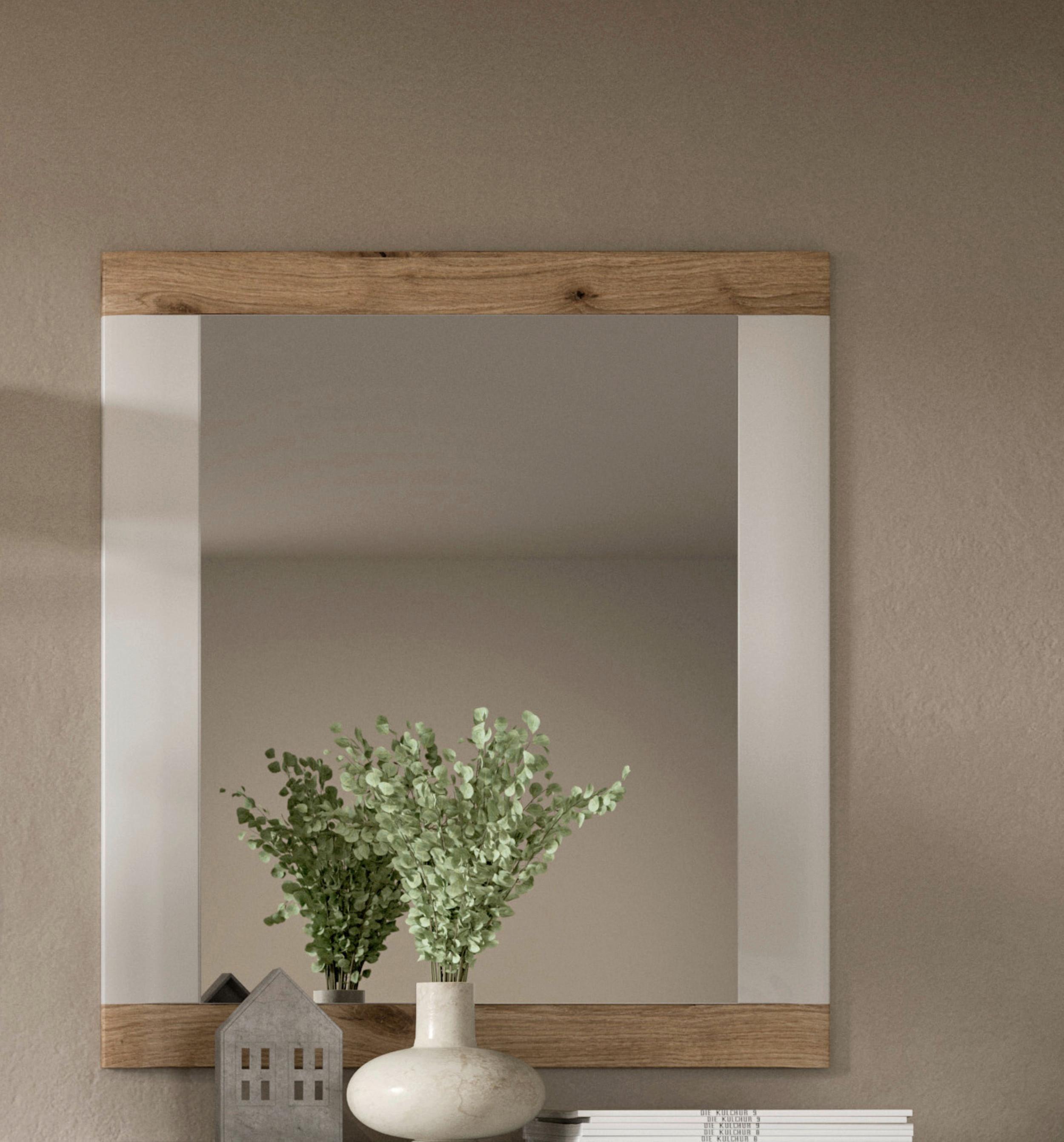 Spiegel Laredo ca. 73x82 cm Nox Eiche/Weiß - KONVENTIONELL, Glas/Holzwerkstoff (73/82/2cm) - MID.YOU
